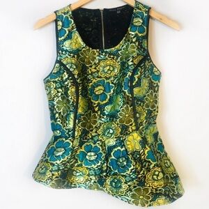 PURE SUGAR Brocade Asymmetrical Peplum Top